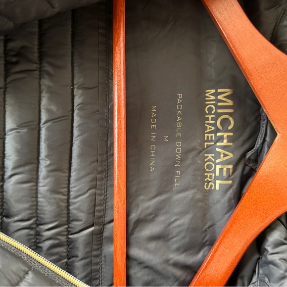 Michael Kors black Quilted Hooded Puffer Coat - Picture 2 of 3